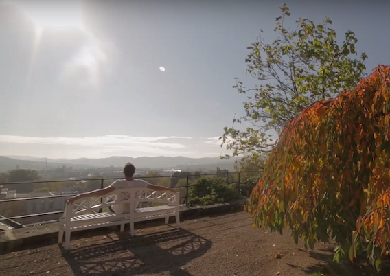 "A bench from the park as shown in this promotional video for the project"